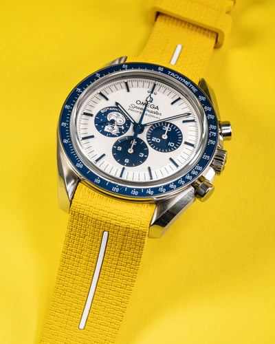 Solitaire Rubber straps in Phoenix Yellow for Omega Speedmaster