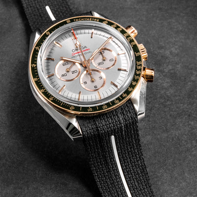 Solitaire Godzilla Black Rubber Strap for Omega