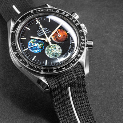 Solitaire Godzilla Black Rubber Strap for Omega