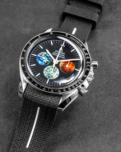 Solitaire Rubber straps in Godzilla Black for Omega Speedmaster
