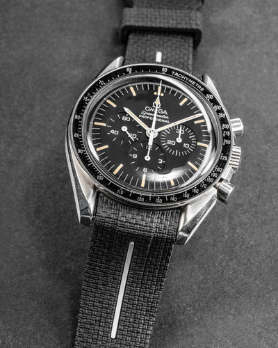 Solitaire Rubber straps in Godzilla Black for Omega Speedmaster