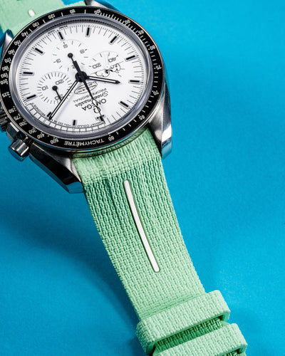 Solitaire Rubber straps in Avocado Green for Omega Speedmaster