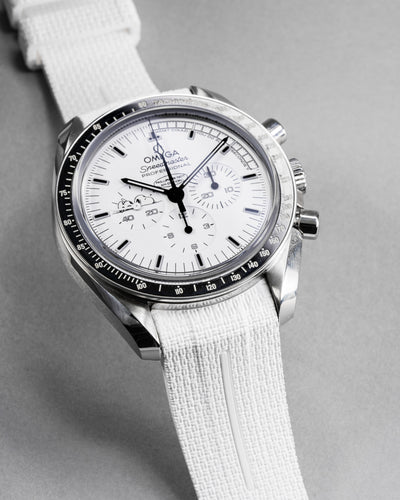 Solitaire Rubber straps in Arctic White for Omega Speedmaster