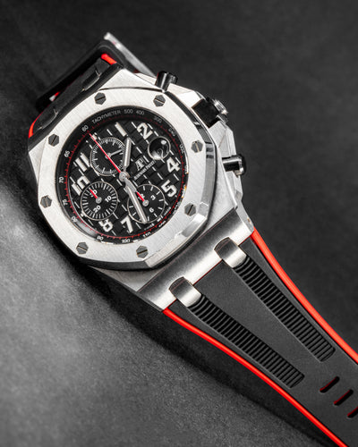 Solitaire Rubber straps in Vampire Black for Audemars Piguet 42MM