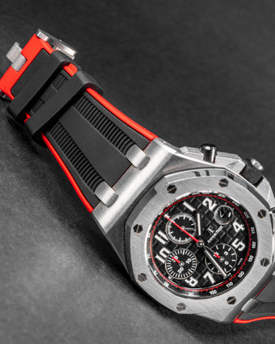 Solitaire Rubber straps in Vampire Black for Audemars Piguet 42MM