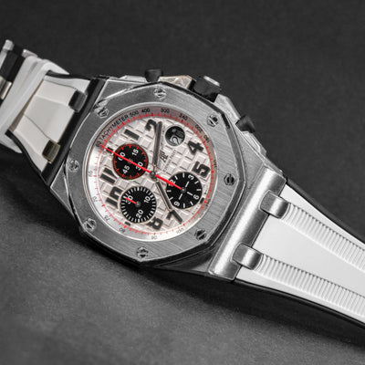 Solitaire Panda White Rubber Strap for AP 42MM