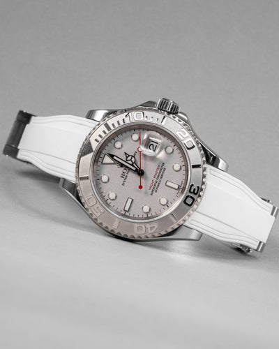 Solitaire Rubber straps in Snowy White for Rolex Yacht-Master 116622