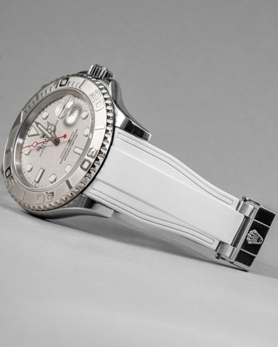 Solitaire Rubber straps in Snowy White for Rolex Yacht-Master 116622