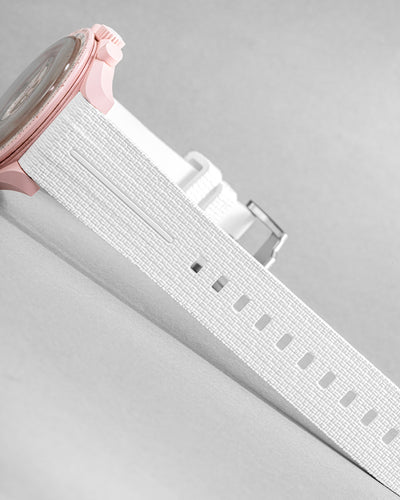 Solitaire Rubber Straps in White for Swatch Omega