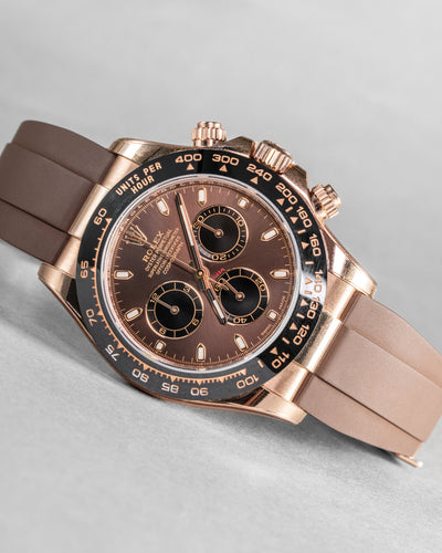 Solitaire Rubber straps in Brown for Rolex Daytona