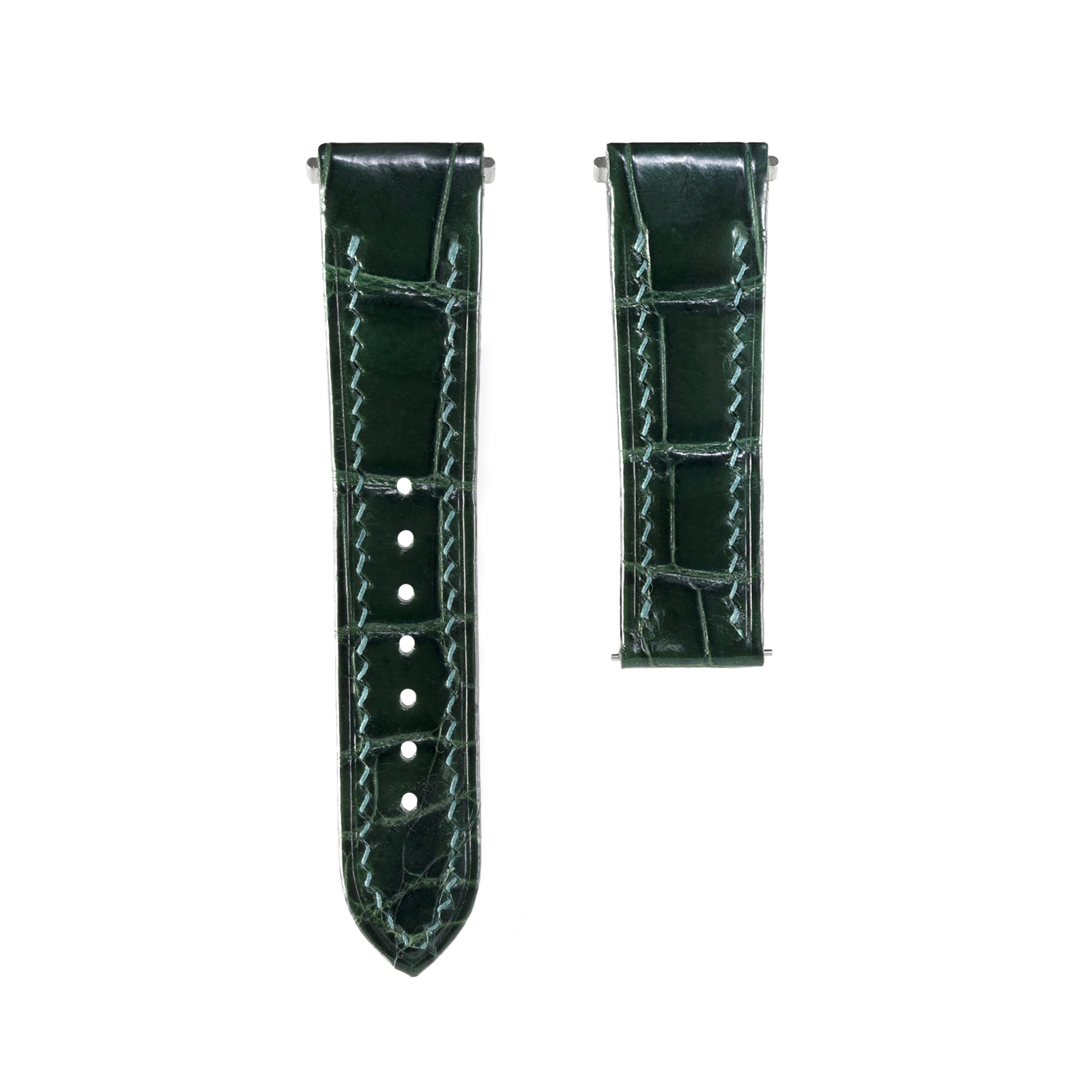 Hunter Green Crocodile Santos De Cartier Straps – Solitaire Official
