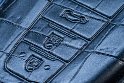 Bespoke Key Fob Cover in Metallic Black Crocodile