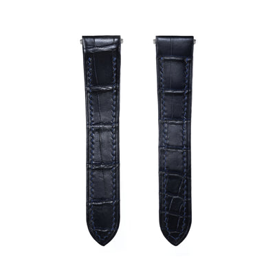 Navy Blue Crocodile Santos De Cartier Straps