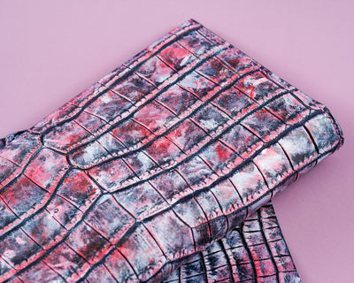 Bespoke Long Wallet in Multi-Purple Galaxy Crocodile