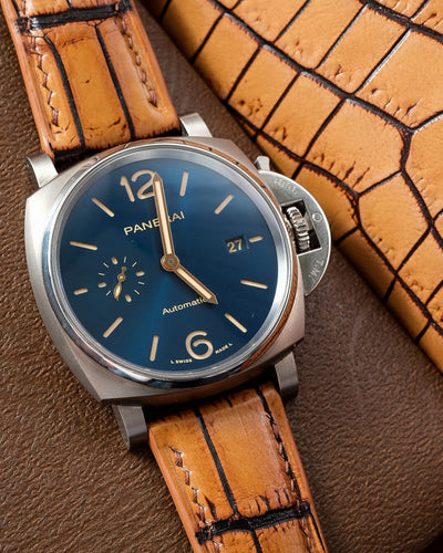 Bespoke Watch Strap in 2 Tone Chestnut Brown Crocodile