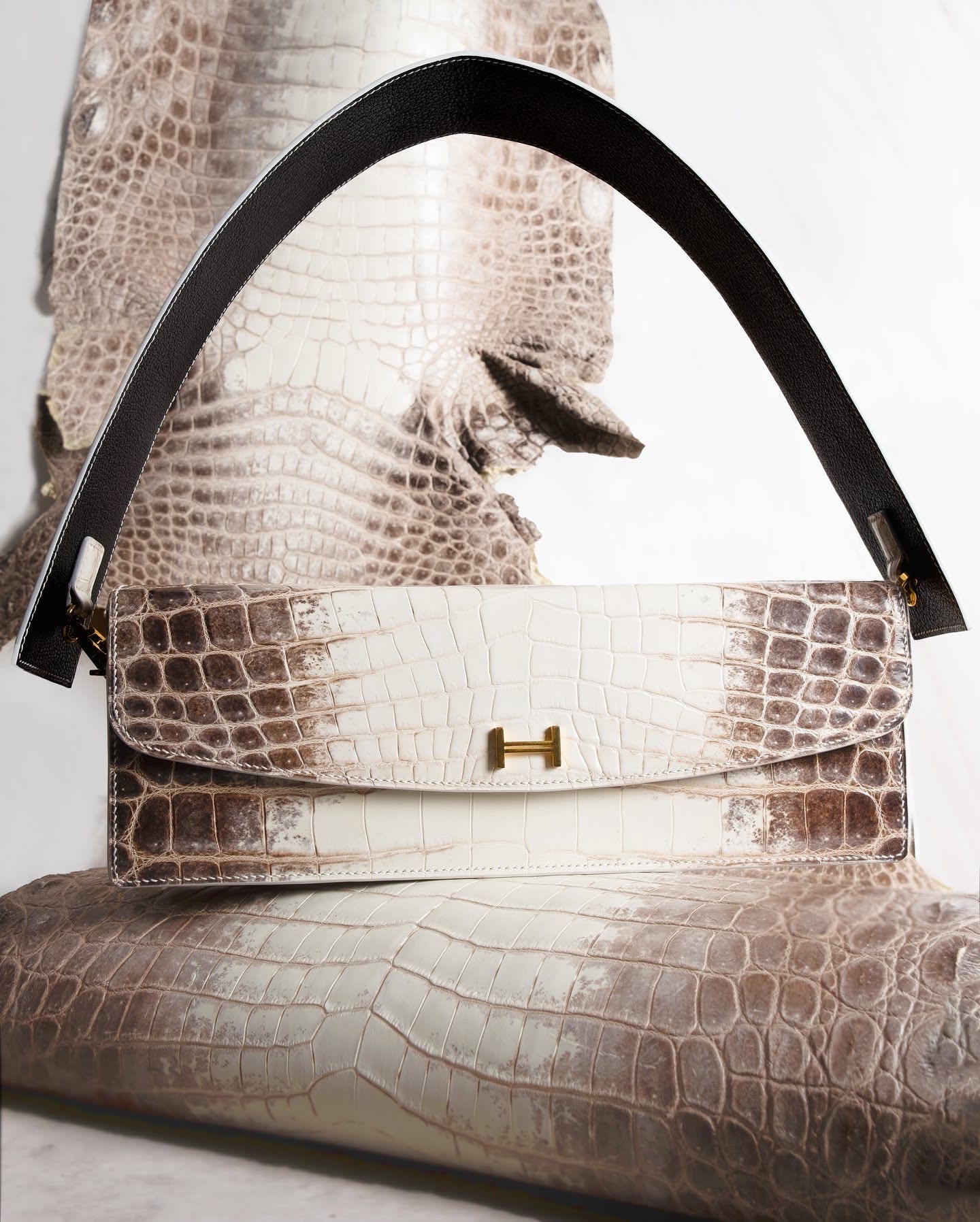 Bespoke Ladies Handbag in Natural Himalayan Crocodile – Solitaire Official