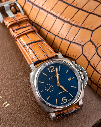 Bespoke Watch Strap in 2 Tone Chestnut Brown Crocodile