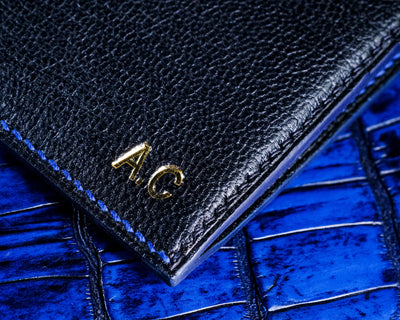 Bespoke Long Wallet in 2 Tone Electric Blue Crocodile