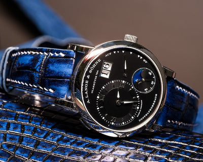 Bespoke Watch Strap in 2 Tone Blue Crocodile