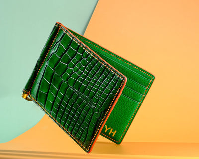 Bespoke Money Clip in Pine Green Alligator