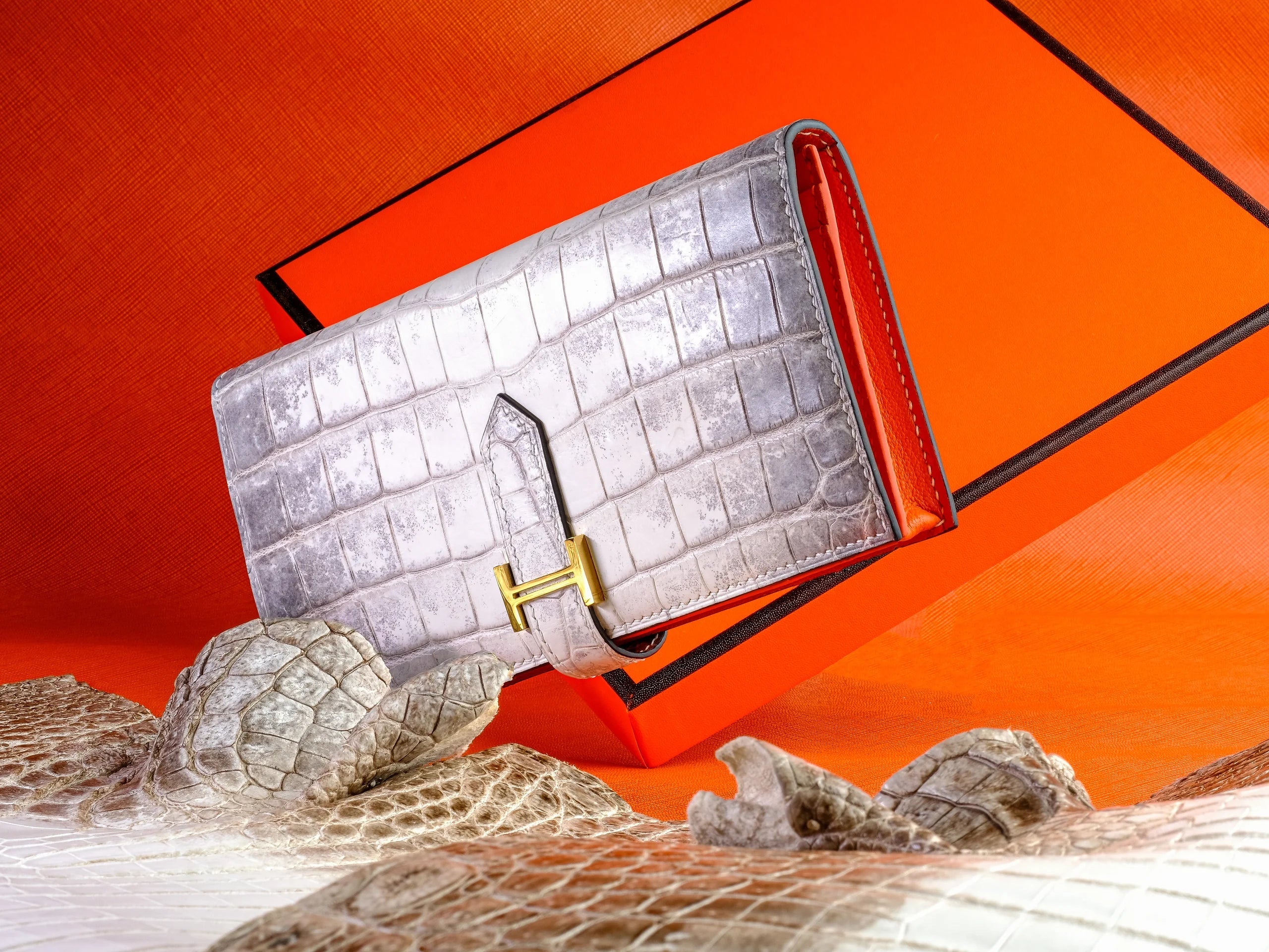 小物 Rezard: Himalaya Crocodile Medium Wallet Bespoke Long Wallet in Natural Himalayan Crocodile – Solitaire
