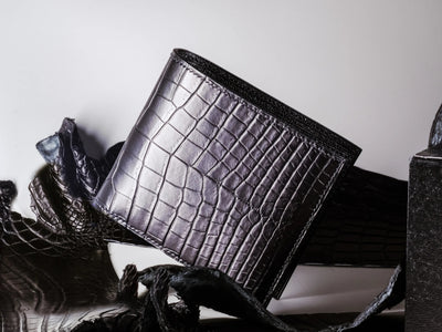 Bespoke Bifold Wallet in Black Crocodile