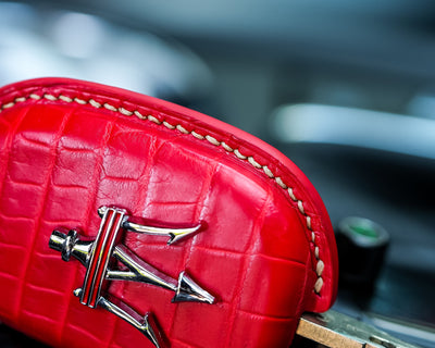 Bespoke Key Fob Cover in Ferrari Red Crocodile