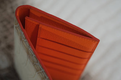 Bespoke Long Wallet in Natural Himalayan Crocodile