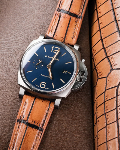 Bespoke Watch Strap in 2 Tone Chestnut Brown Crocodile