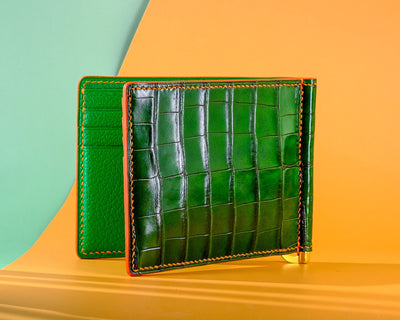 Bespoke Money Clip in Pine Green Alligator