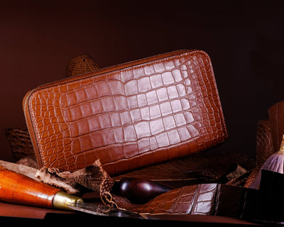 Bespoke Long Wallet in Chestnut Brown Alligator
