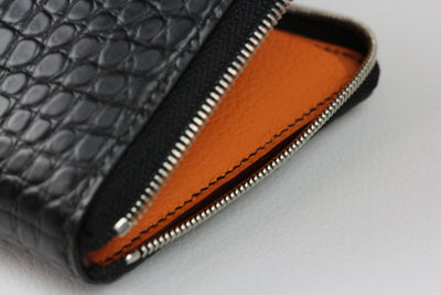 Bespoke Long Wallet in Jet Black Crocodile
