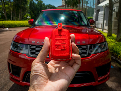 Bespoke Key Fob Cover in Ferrari Red Crocodile