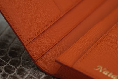 Bespoke Long Wallet in Natural Himalayan Crocodile