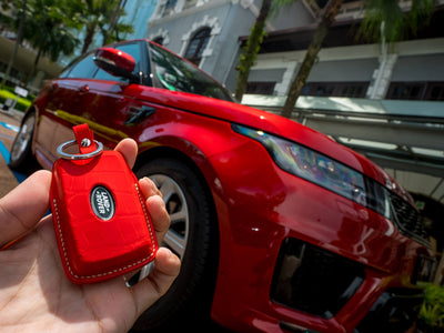 Bespoke Key Fob Cover in Ferrari Red Crocodile