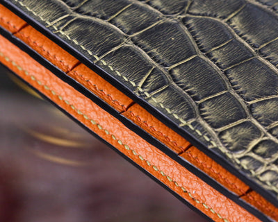 Bespoke Long Wallet in Gold Brushed Alligator