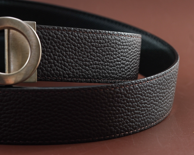 Bespoke Reversible Belt in Black Epsom & Chocolate Brown Togo