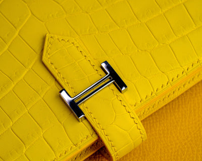 Bespoke Long Wallet in Yellow Crocodile