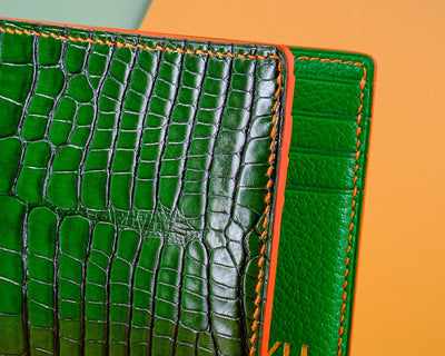 Bespoke Money Clip in Pine Green Alligator