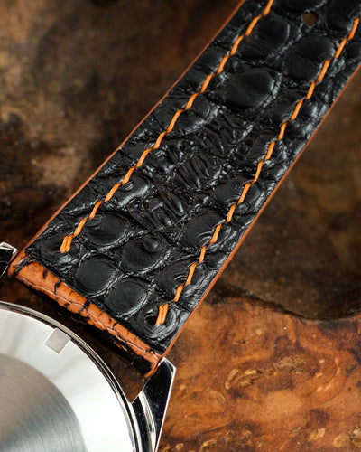 Bespoke Watch Strap in 2 Tone Chestnut Brown Crocodile