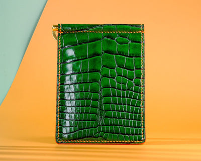 Bespoke Money Clip in Pine Green Alligator