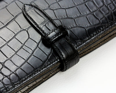 Bespoke Long Wallet in Jet Black Crocodile