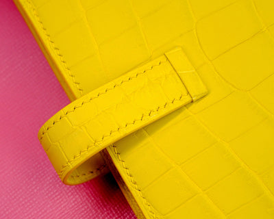 Bespoke Long Wallet in Yellow Crocodile