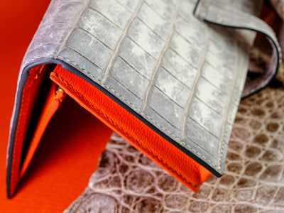 Bespoke Long Wallet in Natural Himalayan Crocodile
