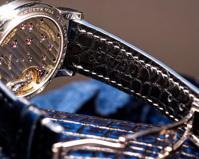 Bespoke Watch Strap in 2 Tone Blue Crocodile