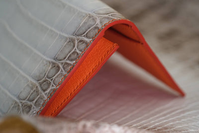 Bespoke Long Wallet in Natural Himalayan Crocodile