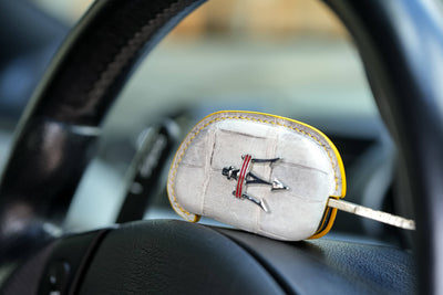 Bespoke Key Fob Cover in Natural Himalayan Crocodile