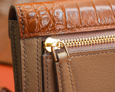 Bespoke Long Wallet in Chestnut Brown Alligator
