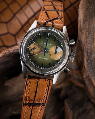 Bespoke Watch Strap in 2 Tone Chestnut Brown Crocodile