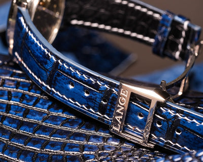 Bespoke Watch Strap in 2 Tone Blue Crocodile